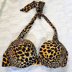 Victoria's Secret Y2K Very Sexy Leopard Pushup Skull Print Bikini Top 34c